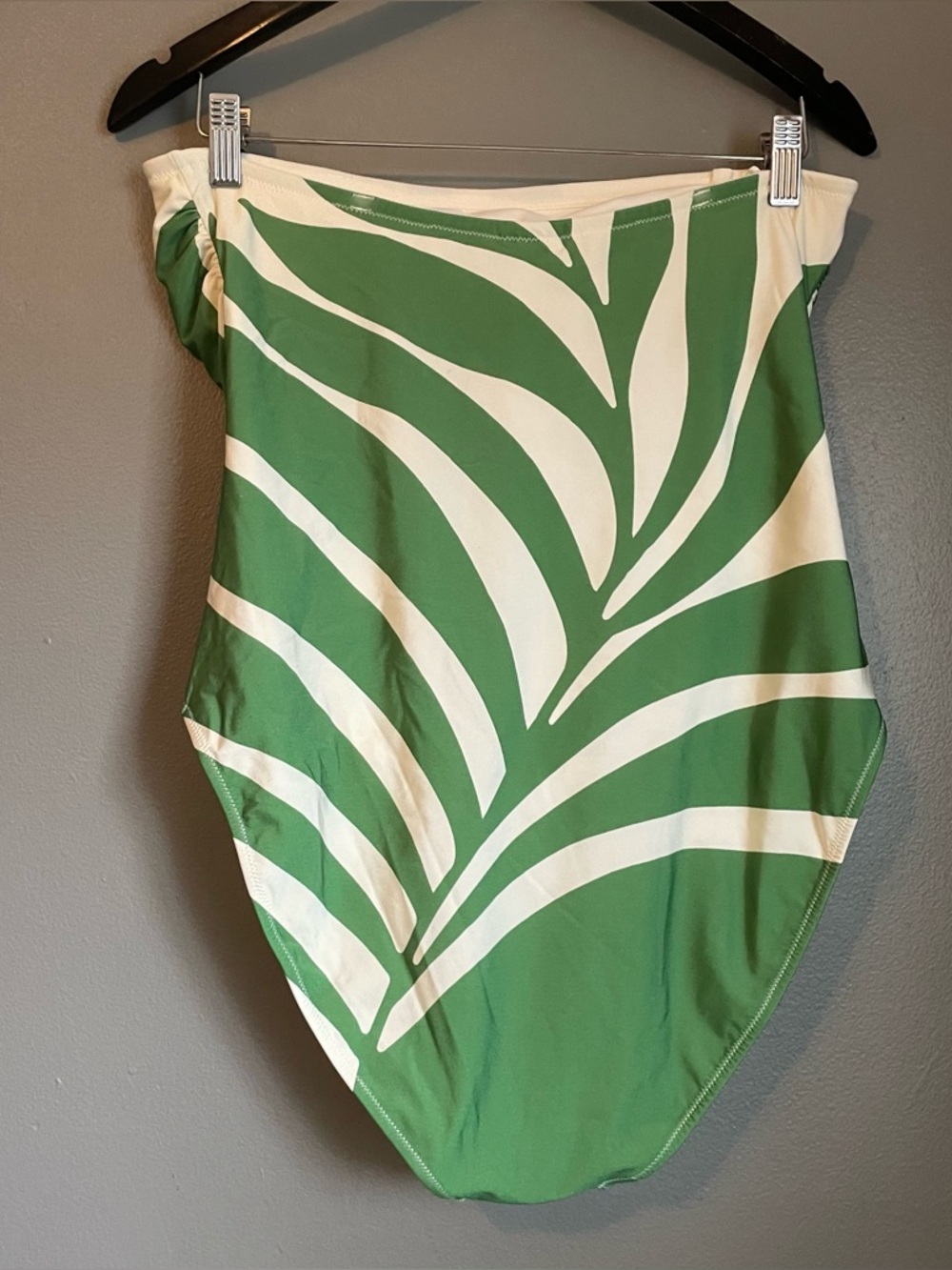NWT & Other Stories Sz 12 Womens Green Leaf Strapless One-Piece Swimsuit Ret $98 - Picture 13 of 15